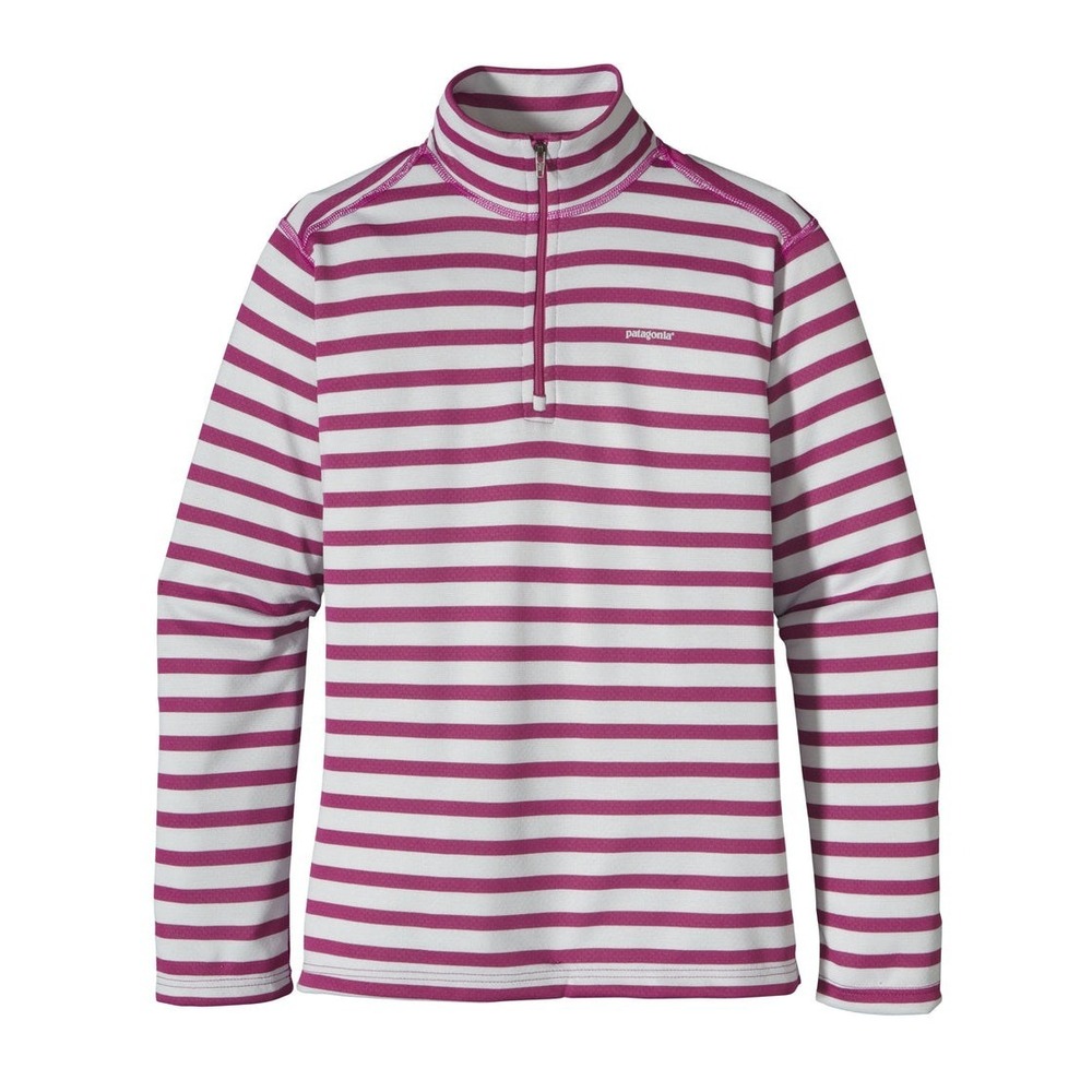 Patagonia Gray Purple Striped 1/4 Zip Mock Neck Midweight Capilene Pullover XL